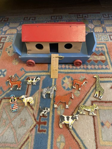Vintage wooden noahs ark - wooden,