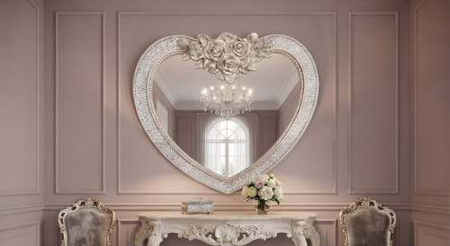 Heart shape mdf crackle - 3d,
