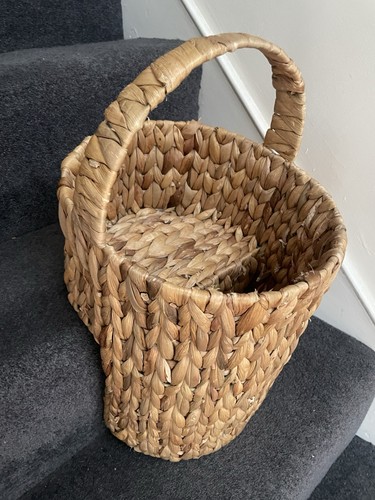 Woven wicker storage stair - woven,