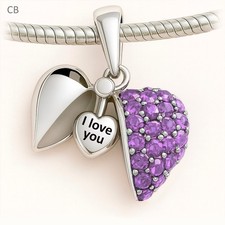 I Love You Crystal Heart Charm