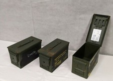 Genuine US Army - Military - M2A1 Metal Ammo Tin Ammunition Box 50 Cal 