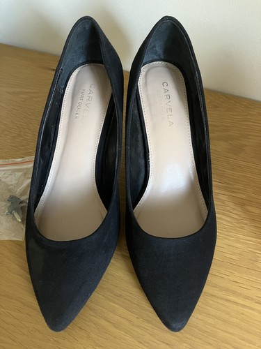 Carvela black faux suede court - carvela,