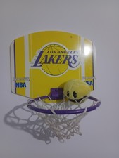 Vintage Spalding  LA Lakers Mini Basketball Ring, Backboard & Pac Man Plush Ball