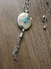 BRIGHTON MARRAKESH MESA LONG Tassel Turquoise Dangle NECKLACE