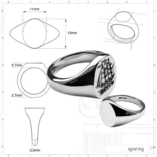 Your family crest oval signet - oval,