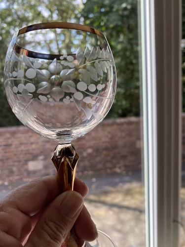 Vintage etched crystal - etched,