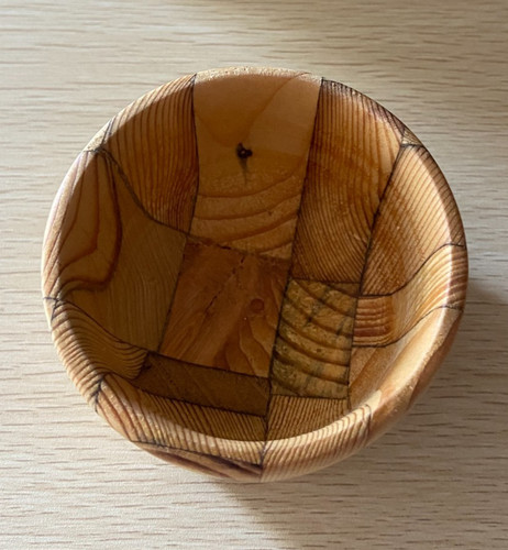 Hand turned wooden bowl coin - hand,