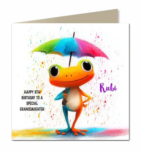 Frog birthday card for girls - card,