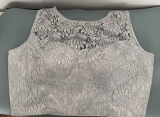 Rinkoo Padded Silver flower Embroidered Saree Blouse Size 28