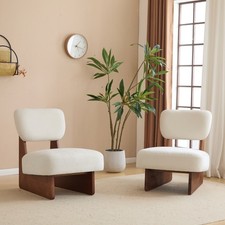 Walnut Accent Chair Set of 2