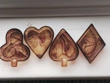 Davidson Rare Cloud Glass Set Of Bridge Ashtrays