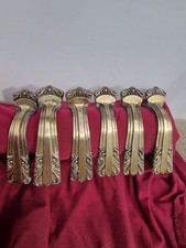 Set of 6 Antique Brass Drawer Pulls – Ornate Victorian Style Furniture Handles