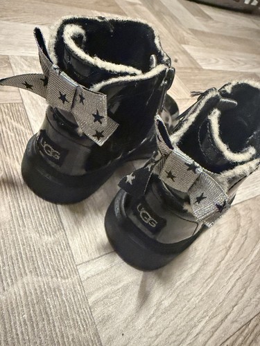 Girls black patent ugg boots - black,