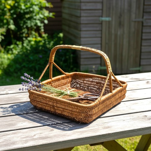 Wicker gathering basket - wicker,