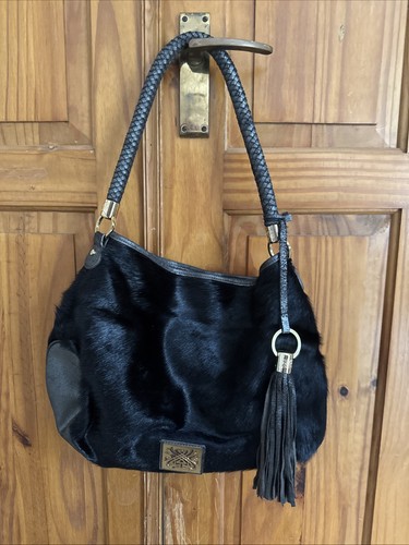 Biba black hide leather - leather, tote