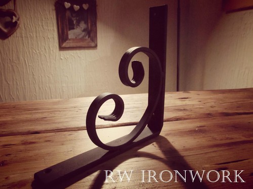 Wrought iron shelf brackets - iron,