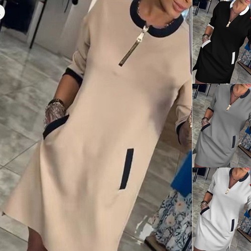 Ladies summer zip neck - summer, dress