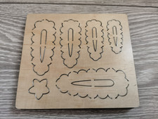 Sizzix Compatible Scalloped Edge Fringe Clip Hair Bow Wooden Die