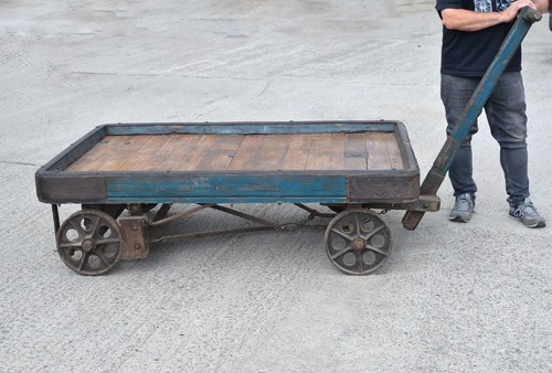 Vintage railway trolley - , large