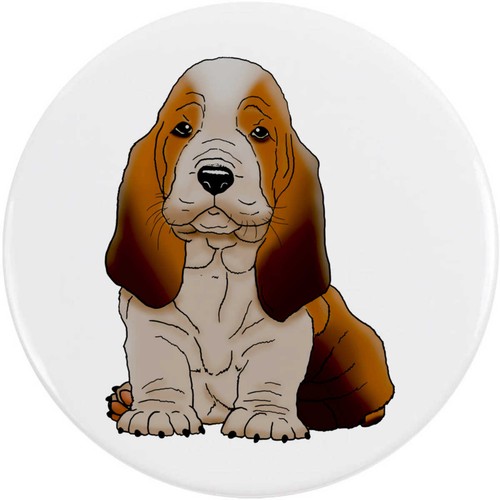 Basset hound puppy button - 'basset,