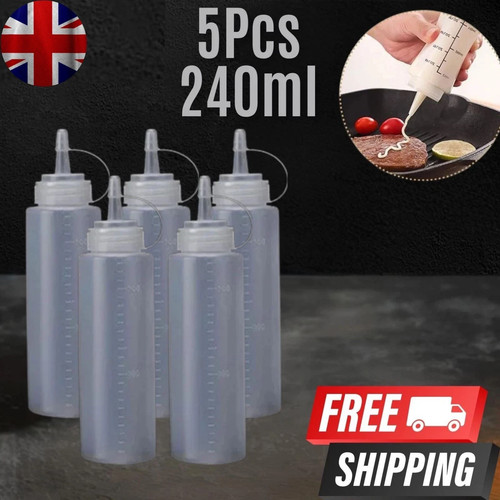 5pcs 240ml plastic clear - 5pcs,
