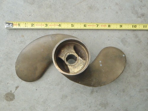 Vintage brass boat - brass, propeller