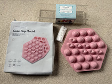Cake Pop Silicone Moulds Ball, Heart & Swirl and Kitchen Craft Stand Holder