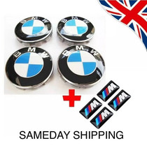 Set of 4 BMW Wheel Centre + 4 Badges Caps Fitts 1 2 3 7 Series X5X6 M3 E46-68MM