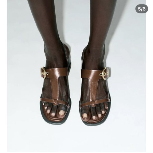 Zara brown leather - zara, block