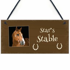 Personalised Photo Plaque For Horse Stables Hanging Door Sign Horse Lover Gift