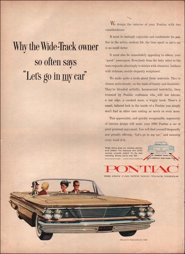 1960 vintage pontiac - 1960, ad