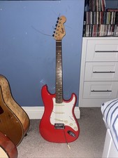 Fender Squire Stratocaster Electric Guitar Candy Apple Red - Used good condition