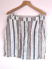 Papaya Linen Stripe Skirt Size
