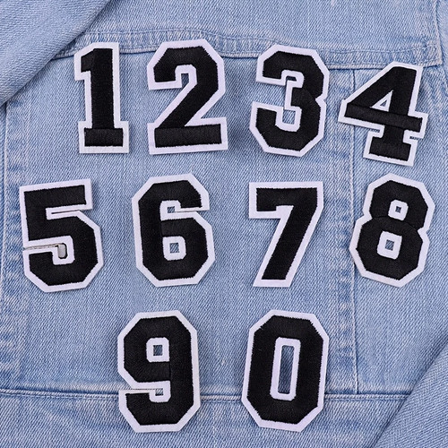Numbers iron on patches - -,