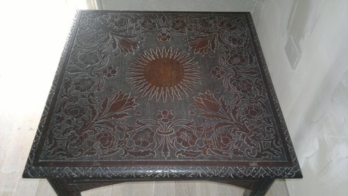 Victorian carved table - carved,