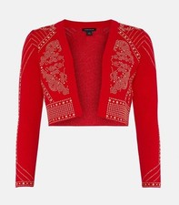 baroque hotfix cropped knit jacket size M