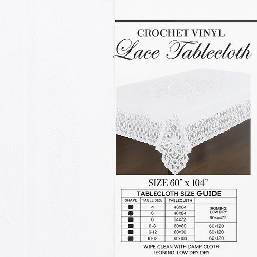Vinyl crochet lace tablecloth - vinyl,