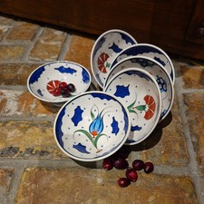 Set of SIX Hand-Painted