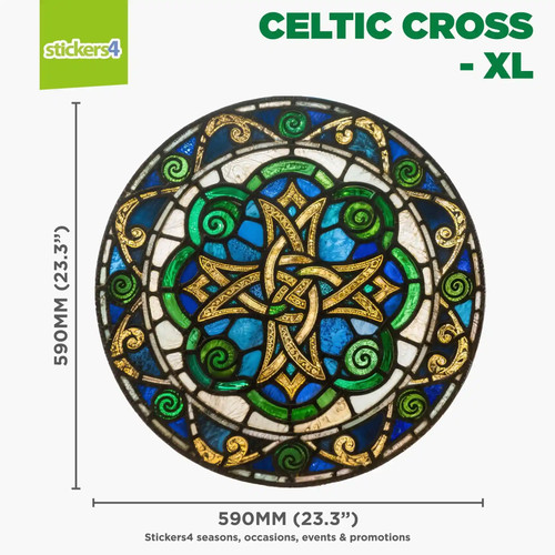 Stained glass celtic cross - glass,