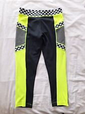ZUMBA Leggings Capri Black Yellow/Green  Medium UK 10-12 Immaculate!