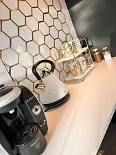 Hexagonal Gold & White Porcelain Aluminium Mosaic Tiles 1 Sheet 220 x 380 x 8mm