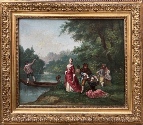 Original antique oil painting - antique,