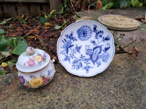 Two meissen items blue - two, items,