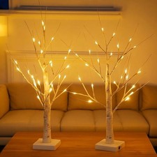2pcs White Tree With Lights