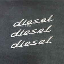 3x Silver Chrome diesel Metal