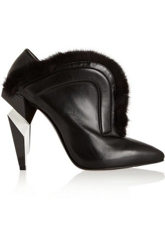 Fendi mink trimmed black ankle - fendi,
