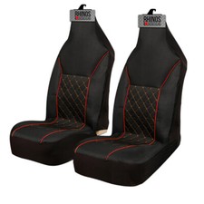 FOR VW T25 Caravelle - LUXURY QUILTED RED PIPING VAN SEAT COVERS  2 x FRONTS
