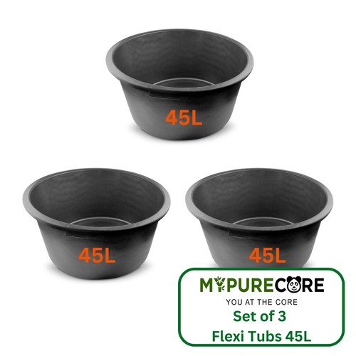 Bucket black plastic - bucket, 3