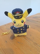 Pokemon Pikachu Pilot Narita Airport Japan Exclusive Plush Keyring