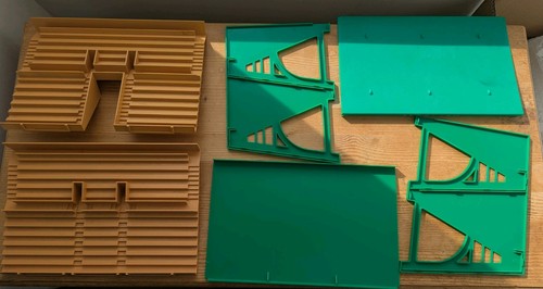 Tan and green subbuteo stadium - tan,